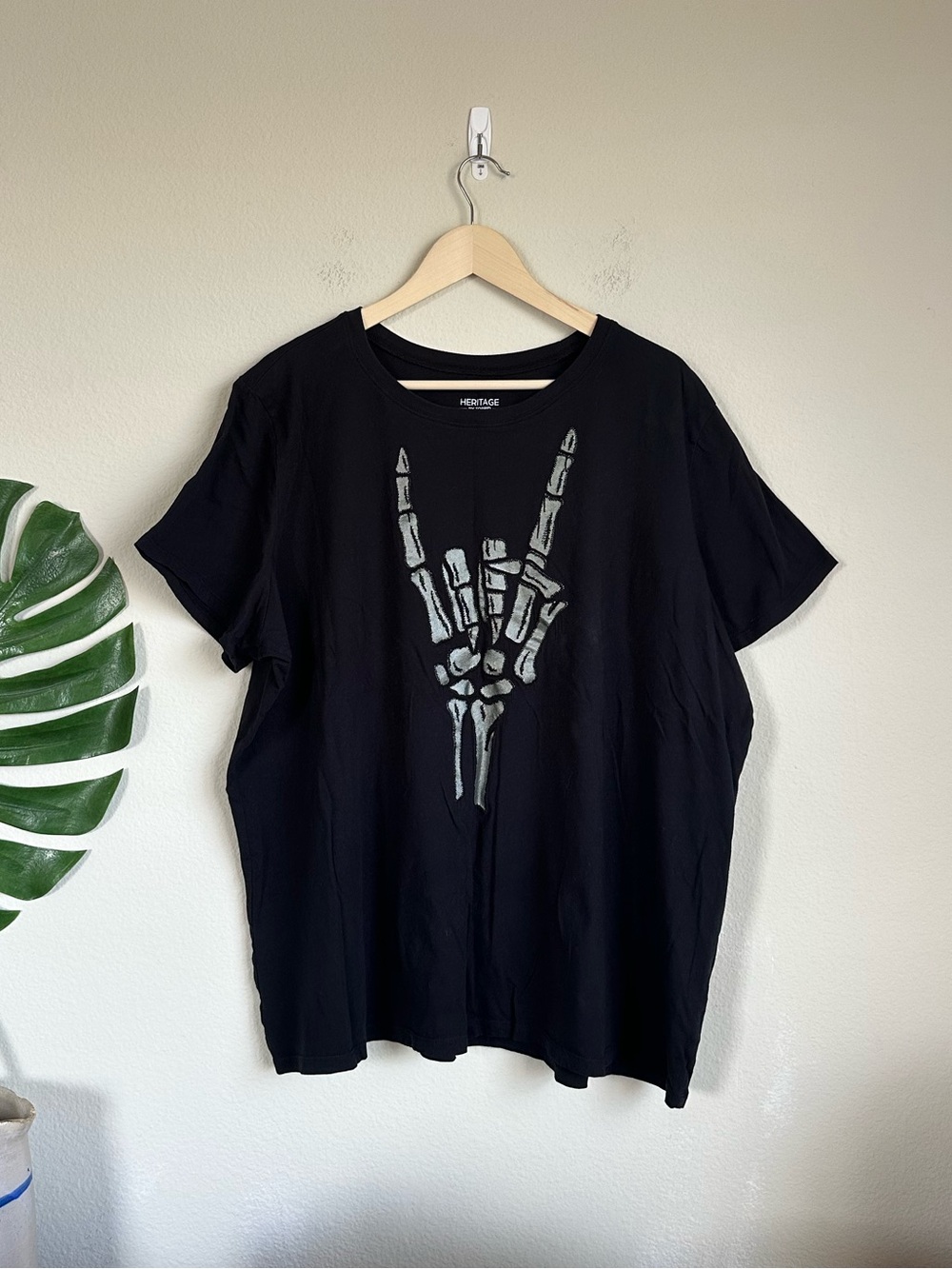 Torrid Heritage Embroidered Skeleton Rock On Hand Jersey Tee